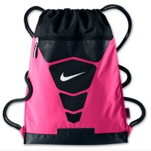 Nike Black and Pink Drawstring Backpack